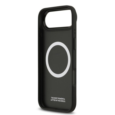 Apple iPhone 17 Air Case BMW Original Licensed M-safe Charging Feature Leather Back Surface Metal Logo Perforated Strip Design Cover - 16