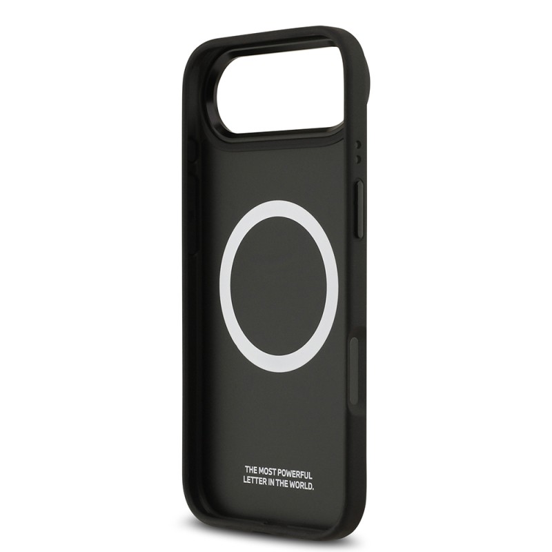 Apple iPhone 17 Air Case BMW Original Licensed M-safe Charging Feature Leather Back Surface Metal Logo Perforated Strip Design Cover - 16