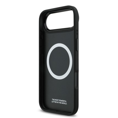 Apple iPhone 17 Air Case BMW Original Licensed M-safe Charging Feature Leather Back Surface Metal Logo Perforated Strip Design Cover - 22