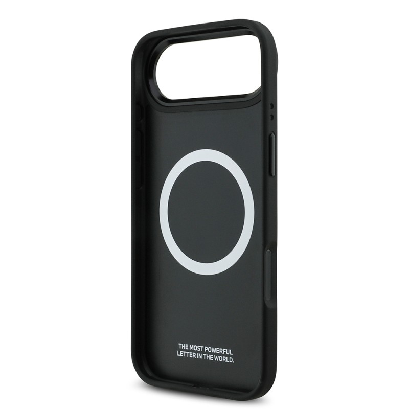 Apple iPhone 17 Air Case BMW Original Licensed M-Safe Charging Feature M Logo Three Stripe Perforated Leather Cover - 15