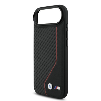 Apple iPhone 17 Air Case BMW Original Licensed M-Safe Charging Feature Metal BMW and M Logo PU Carbon Design Cover - 7