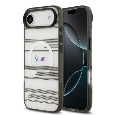Apple iPhone 17 Air Case BMW Original Licensed M-Safe Charging Feature Metal Camera Button Horizontal Stripe M Design Cover - BMW