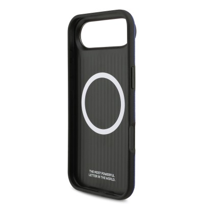 Apple iPhone 17 Air Case BMW Original Licensed M-Safe Charging Feature Metal Logo Perforated M Design Leather Cover - 12
