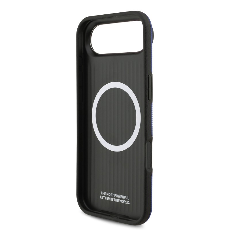 Apple iPhone 17 Air Case BMW Original Licensed M-Safe Charging Feature Metal Logo Perforated M Design Leather Cover - 12