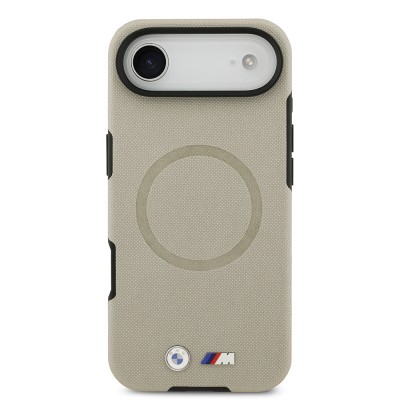 Apple iPhone 17 Air Case BMW Original Licensed M-Safe Charging Feature Metal Logo Perforated M Design Leather Cover - 14