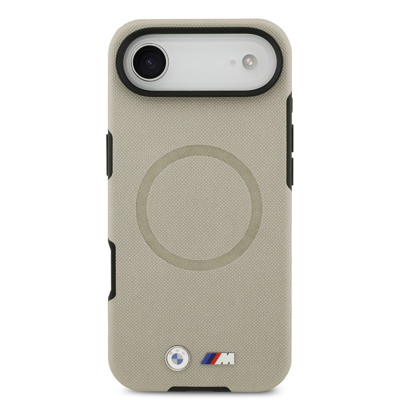 Apple iPhone 17 Air Case BMW Original Licensed M-Safe Charging Feature Metal Logo Perforated M Design Leather Cover - 14