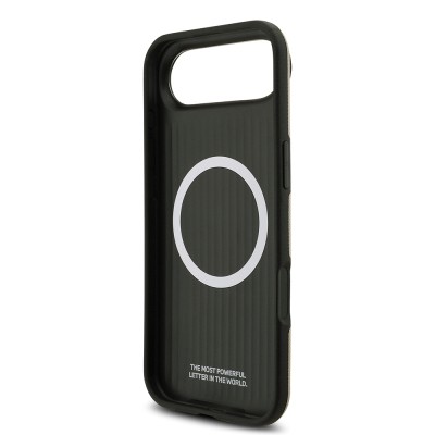 Apple iPhone 17 Air Case BMW Original Licensed M-Safe Charging Feature Metal Logo Perforated M Design Leather Cover - 18