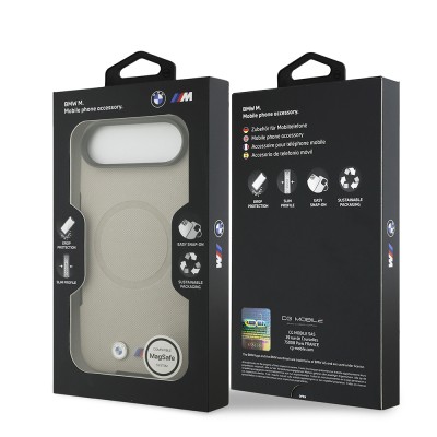 Apple iPhone 17 Air Case BMW Original Licensed M-Safe Charging Feature Metal Logo Perforated M Design Leather Cover - 37