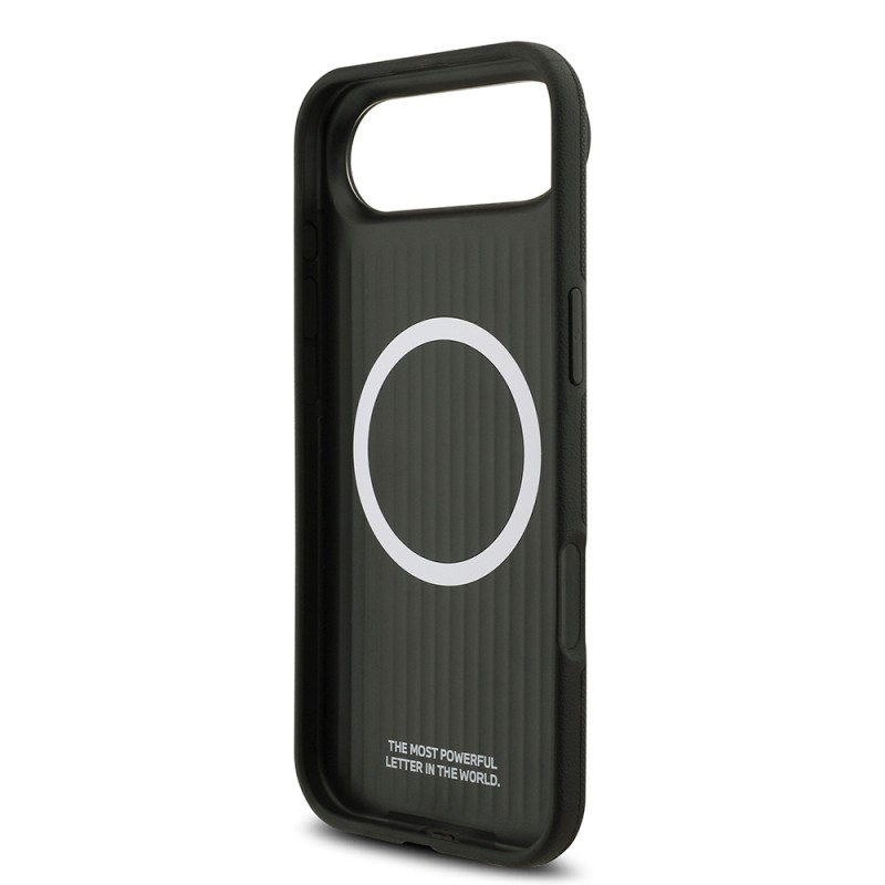 Apple iPhone 17 Air Case BMW Original Licensed M-Safe Charging Feature Metal Logo Perforated M Design Leather Cover - 24