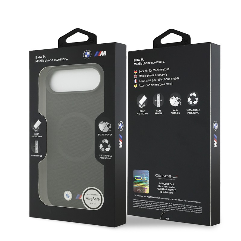 Apple iPhone 17 Air Case BMW Original Licensed M-Safe Charging Feature Metal Logo Perforated M Design Leather Cover - 38