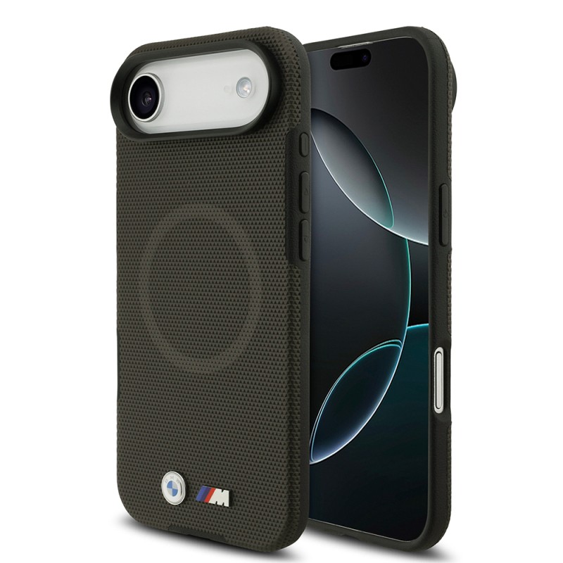 Apple iPhone 17 Air Case BMW Original Licensed M-Safe Charging Feature Metal Logo Perforated M Design Leather Cover - 5