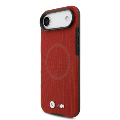 Apple iPhone 17 Air Case BMW Original Licensed M-Safe Charging Feature Metal Logo Perforated M Design Leather Cover - 31