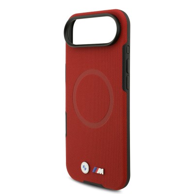 Apple iPhone 17 Air Case BMW Original Licensed M-Safe Charging Feature Metal Logo Perforated M Design Leather Cover - 35