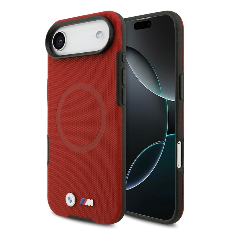 Apple iPhone 17 Air Case BMW Original Licensed M-Safe Charging Feature Metal Logo Perforated M Design Leather Cover - 6
