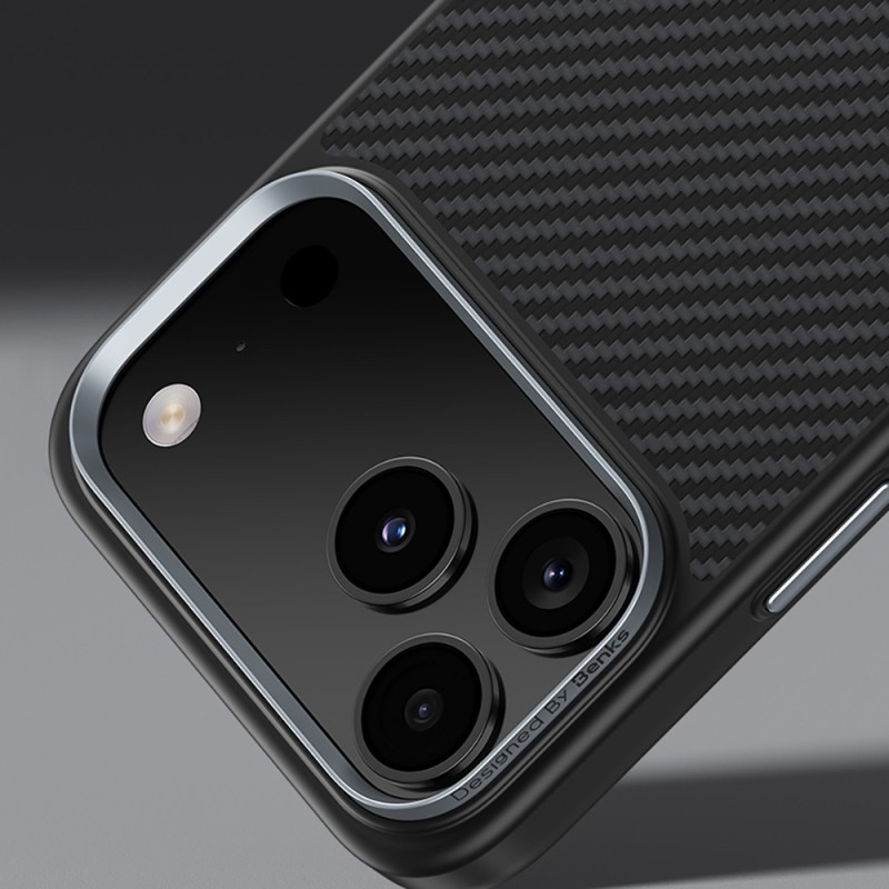 Apple iPhone 17 Air Case Carbon Fiber M-Safe Charging Feature Benks Hybrid ArmorPro 600D Kevlar Cover - 6