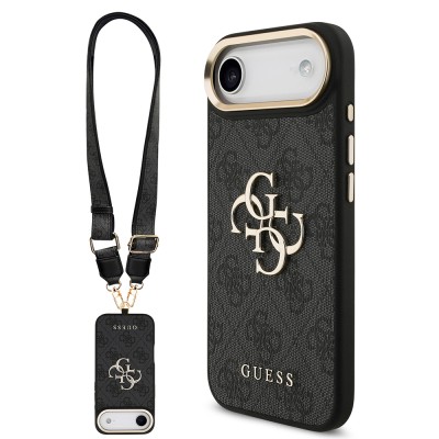 Apple iPhone 17 Air Case Guess Original Licensed 4G Large Metal Logo Thick Strap Cover - 3