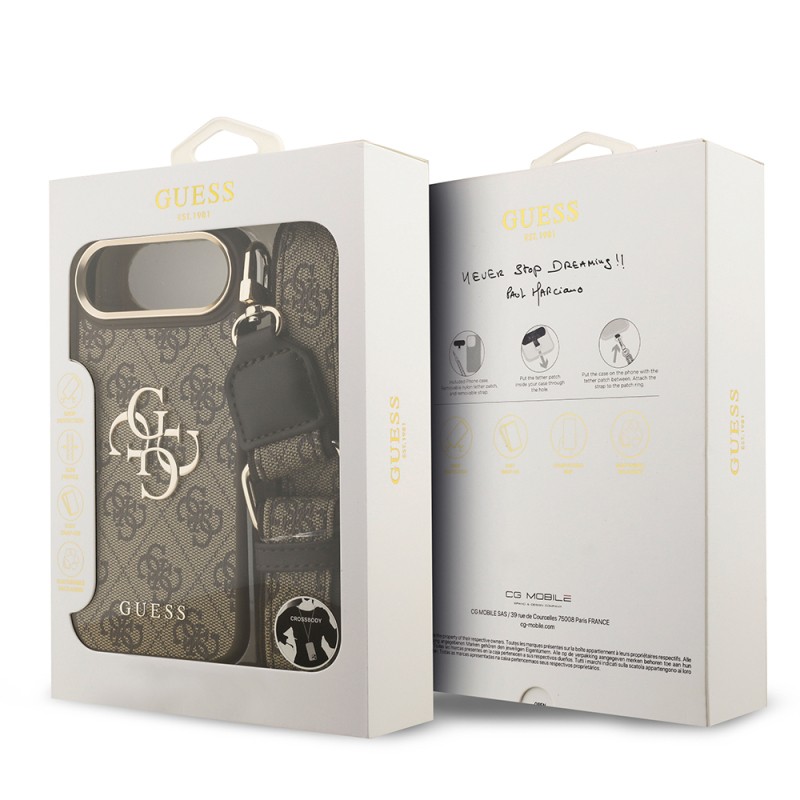 Apple iPhone 17 Air Case Guess Original Licensed 4G Large Metal Logo Thick Strap Cover - 28