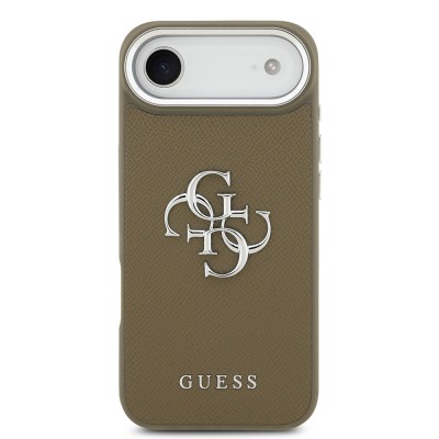 Apple iPhone 17 Air Case Guess Original Licensed Grained 4G Metal Large Logo Cover - 4