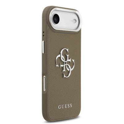 Apple iPhone 17 Air Case Guess Original Licensed Grained 4G Metal Large Logo Cover - 5