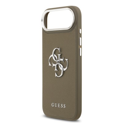 Apple iPhone 17 Air Case Guess Original Licensed Grained 4G Metal Large Logo Cover - 7