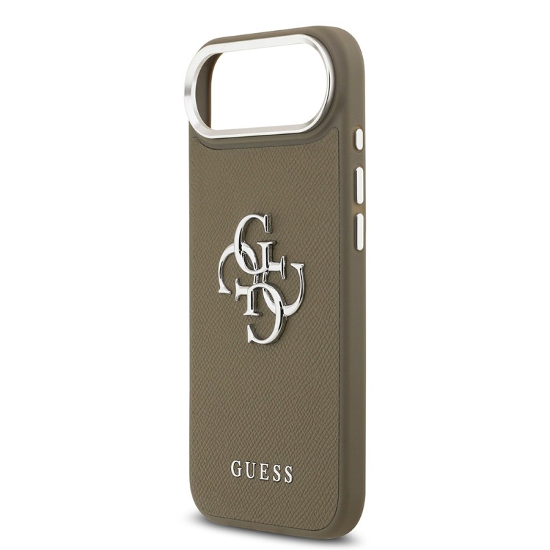 Apple iPhone 17 Air Case Guess Original Licensed Grained 4G Metal Large Logo Cover - 7