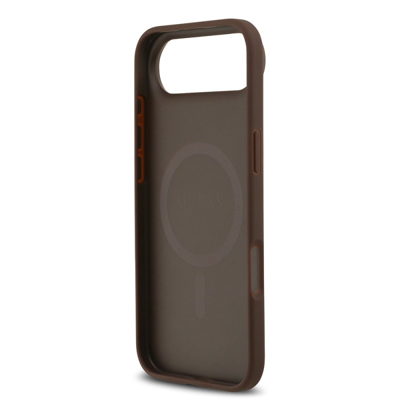 Apple iPhone 17 Air Case Guess Original Licensed M-safe Charging Feature Circle Classic Cover Text Logo - 9