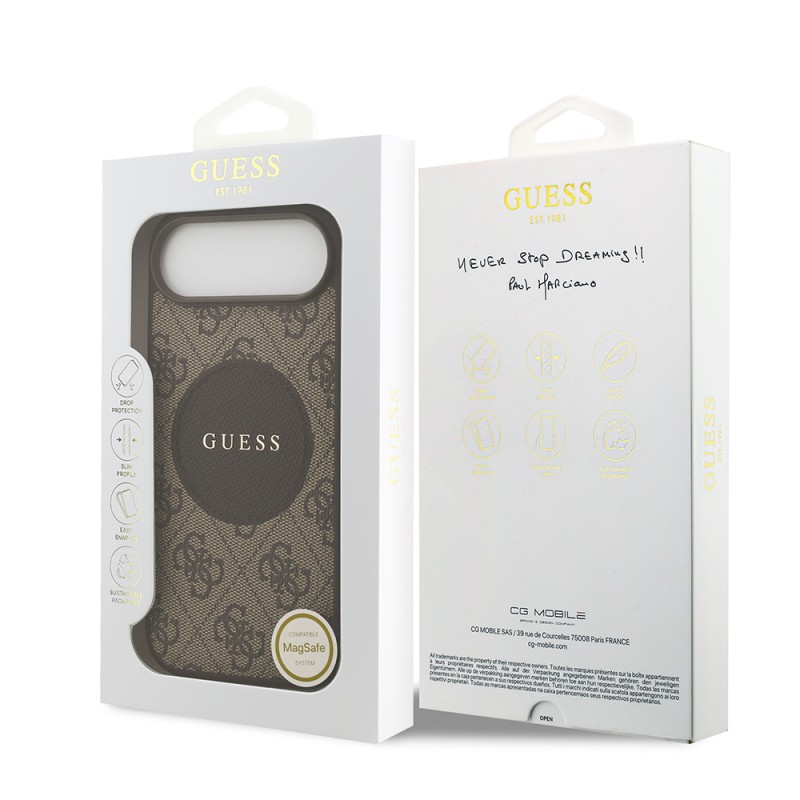 Apple iPhone 17 Air Case Guess Original Licensed M-safe Charging Feature Circle Classic Cover Text Logo - 23