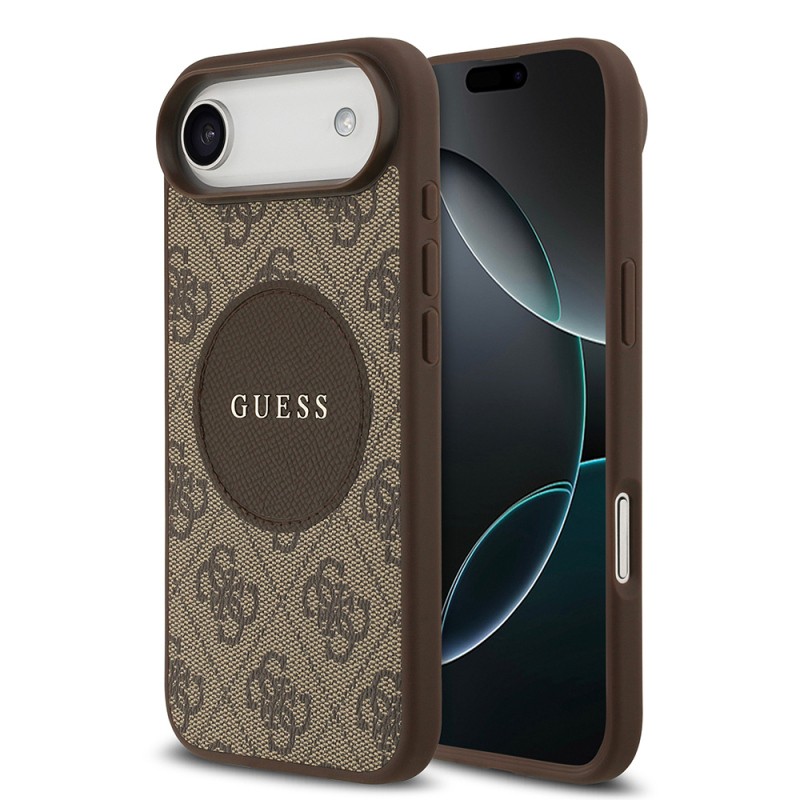 Apple iPhone 17 Air Case Guess Original Licensed M-safe Charging Feature Circle Classic Cover Text Logo - 2