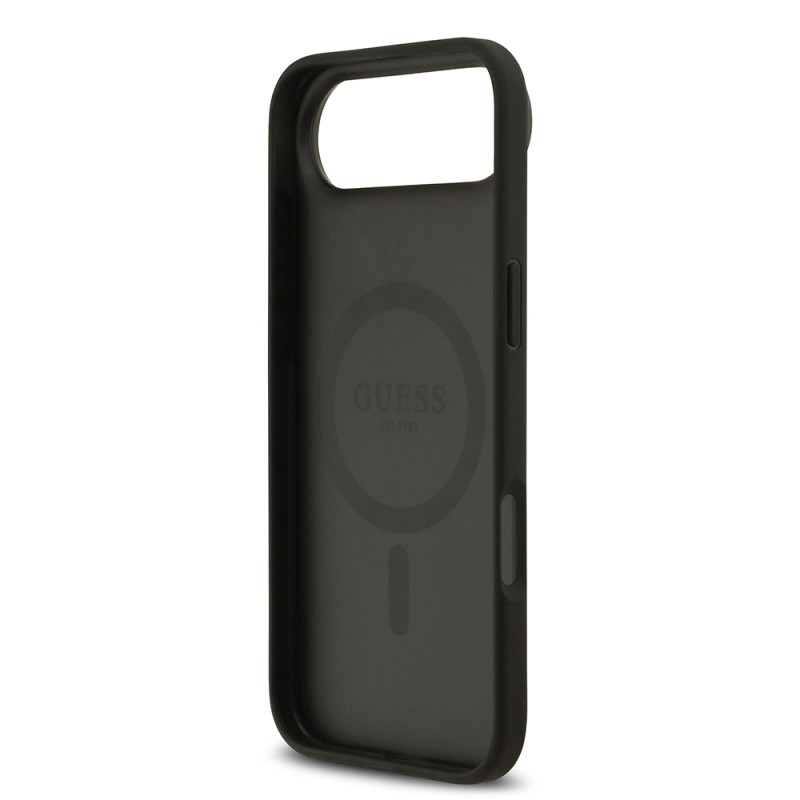 Apple iPhone 17 Air Case Guess Original Licensed M-safe Charging Feature Circle Classic Cover Text Logo - 16