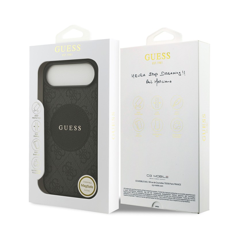 Apple iPhone 17 Air Case Guess Original Licensed M-safe Charging Feature Circle Classic Cover Text Logo - 24