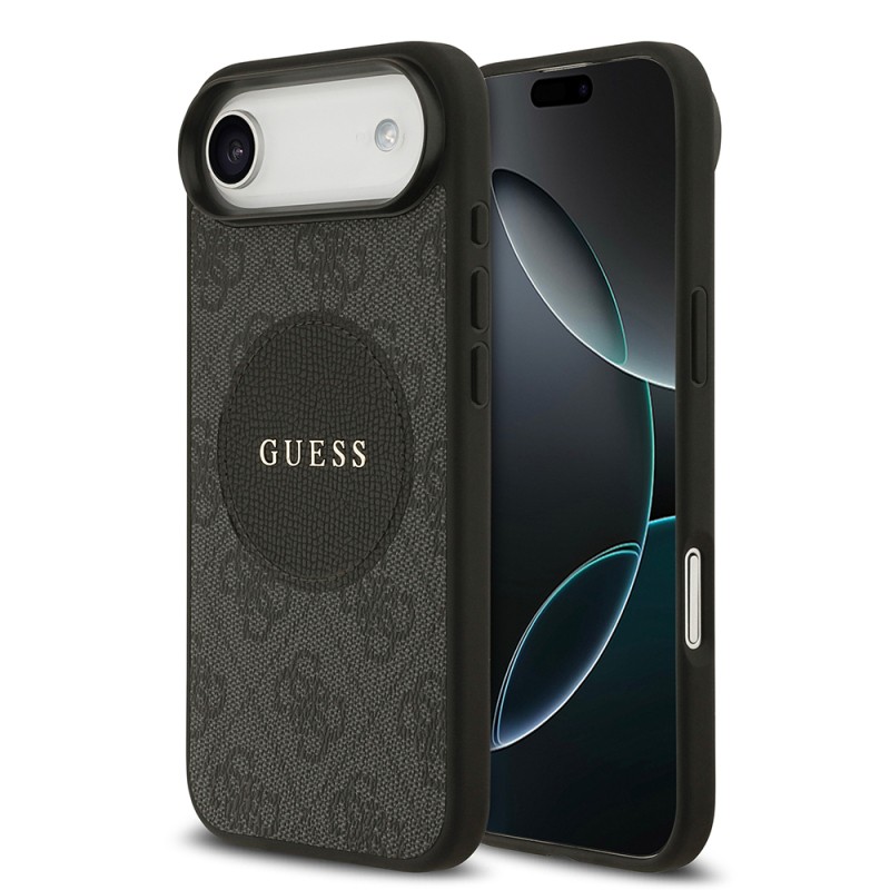 Apple iPhone 17 Air Case Guess Original Licensed M-safe Charging Feature Circle Classic Cover Text Logo - 3