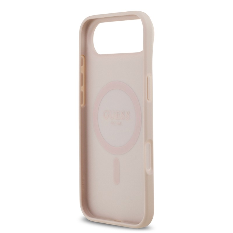Apple iPhone 17 Air Case Guess Original Licensed M-safe Charging Feature Circle Classic Cover Text Logo - 22