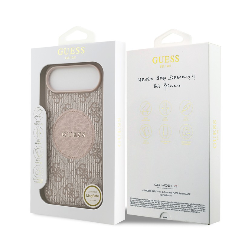 Apple iPhone 17 Air Case Guess Original Licensed M-safe Charging Feature Circle Classic Cover Text Logo - 25