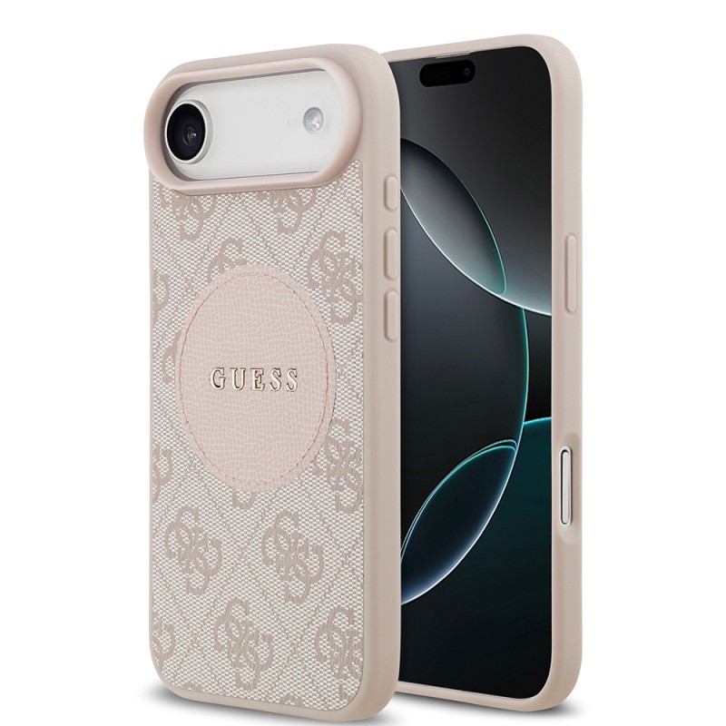 Apple iPhone 17 Air Case Guess Original Licensed M-safe Charging Feature Circle Classic Cover Text Logo - 4