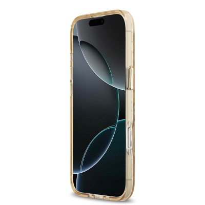 Apple iPhone 17 Air Case Guess Original Licensed M-Safe Charging Feature Triangle Logo Glitter Leopard Pattern Cover - 7