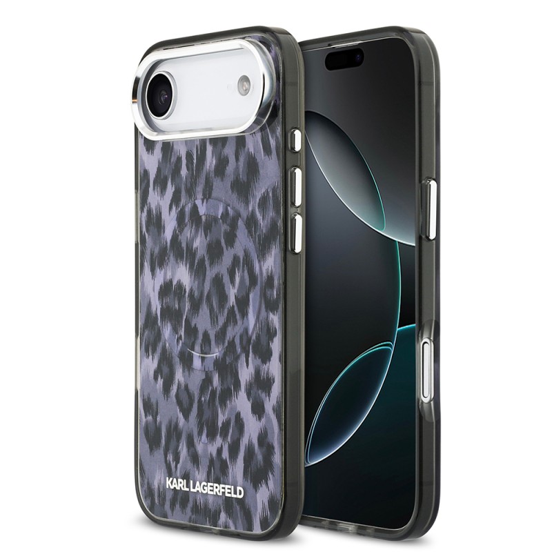 Apple iPhone 17 Air Case Karl Lagerfeld Original Licensed M-Safe Charging Feature IML Leopard Print Cover - 1