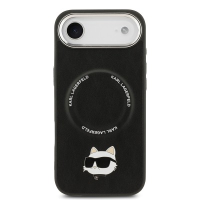 Apple iPhone 17 Air Case Karl Lagerfeld Original Licensed M-Safe Charging Feature Metal Camera and Button Design Choupette PU Leather Cover - 4