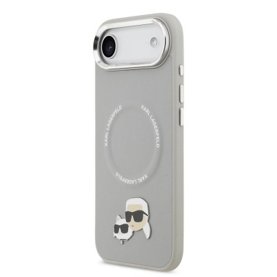 Apple iPhone 17 Air Case Karl Lagerfeld Original Licensed M-Safe Charging Feature Metal Camera and Button Design K&C PU Leather Cover - 5