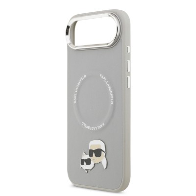 Apple iPhone 17 Air Case Karl Lagerfeld Original Licensed M-Safe Charging Feature Metal Camera and Button Design K&C PU Leather Cover - 9