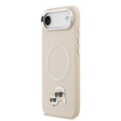 Apple iPhone 17 Air Case Karl Lagerfeld Original Licensed M-Safe Charging Feature Metal Camera and Button Design K&C PU Leather Cover - 11