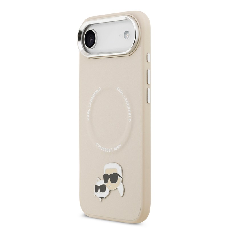 Apple iPhone 17 Air Case Karl Lagerfeld Original Licensed M-Safe Charging Feature Metal Camera and Button Design K&C PU Leather Cover - 11