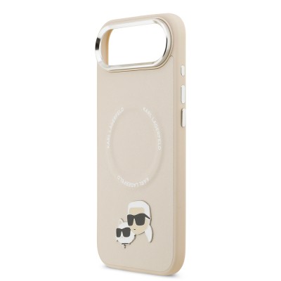 Apple iPhone 17 Air Case Karl Lagerfeld Original Licensed M-Safe Charging Feature Metal Camera and Button Design K&C PU Leather Cover - 15
