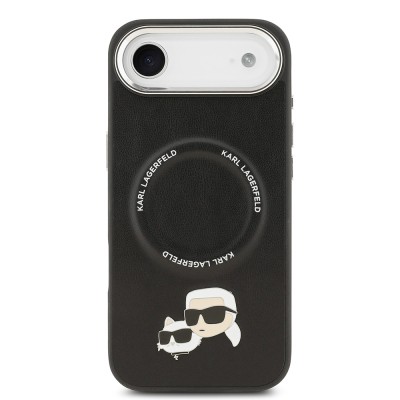 Apple iPhone 17 Air Case Karl Lagerfeld Original Licensed M-Safe Charging Feature Metal Camera and Button Design K&C PU Leather Cover - 18