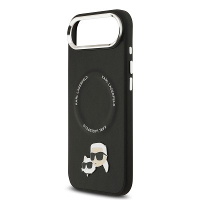 Apple iPhone 17 Air Case Karl Lagerfeld Original Licensed M-Safe Charging Feature Metal Camera and Button Design K&C PU Leather Cover - 21