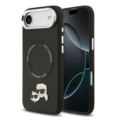 Apple iPhone 17 Air Case Karl Lagerfeld Original Licensed M-Safe Charging Feature Metal Camera and Button Design K&C PU Leather Cover - 4