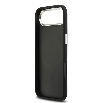 Apple iPhone 17 Air Case Karl Lagerfeld Original Licensed M-safe Charging Feature Perforated Design Metal Logo PU Leather Cover - 8