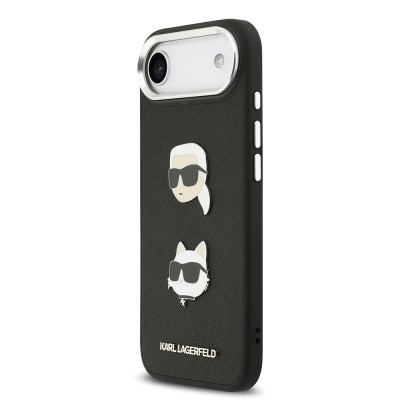 Apple iPhone 17 Air Case Karl Lagerfeld Original Licensed Metal Logo K&C Heads Pin Cover - 4