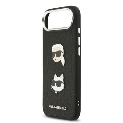 Apple iPhone 17 Air Case Karl Lagerfeld Original Licensed Metal Logo K&C Heads Pin Cover - 8