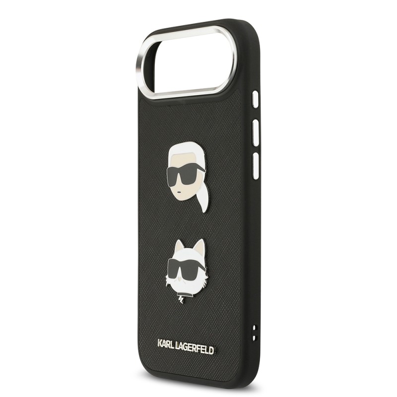 Apple iPhone 17 Air Case Karl Lagerfeld Original Licensed Metal Logo K&C Heads Pin Cover - 8