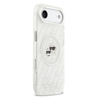 Apple iPhone 17 Air Case Karl Lagerfeld Original Licensed Shining Glittery Karl & Choupette Heads Cover - 19
